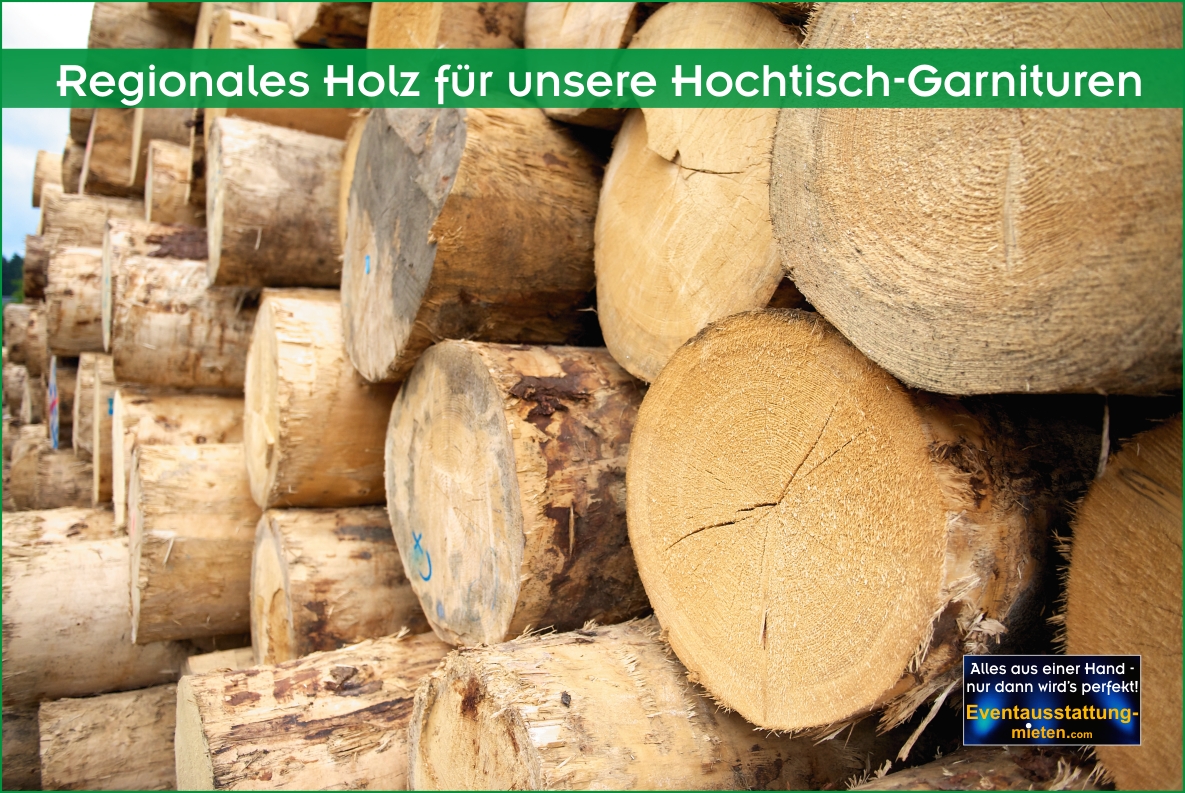 Holzstämme aufgestapelt zur weiteren Verarbeitung